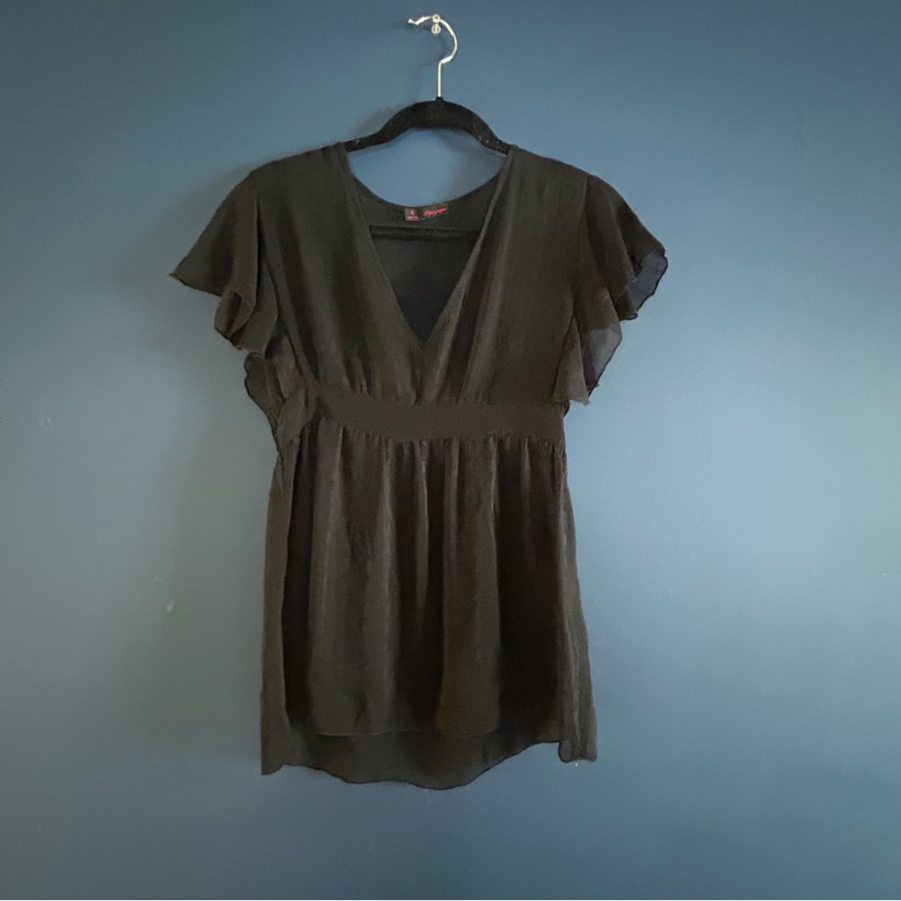 Vintage Y2K Flutter Sleeve Top Size S